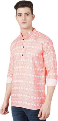 StellLIFESTYLE Trend Men Printed Casual Pink, White Shirt