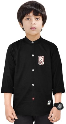 MADE IN THE SHADE Boys Solid Casual Black Shirt