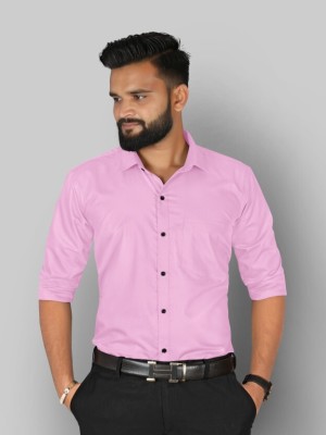 Amit Bhatia Men Self Design Casual Pink Shirt