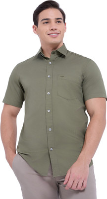 COLORPLUS Men Solid Casual Green Shirt