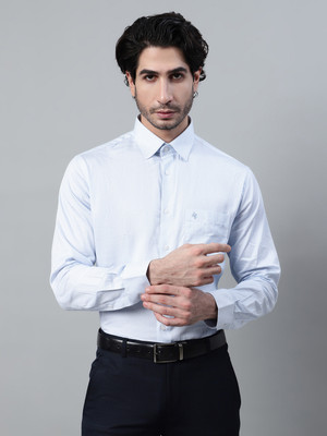 CANTABIL Men Self Design Formal Light Blue Shirt
