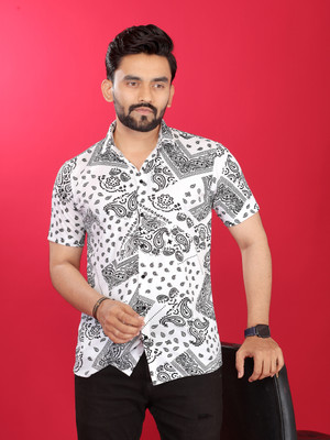 Billion Men Printed Casual Black, White Shirt