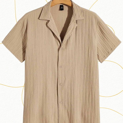 Squadfashion Men Solid Formal Gold Shirt