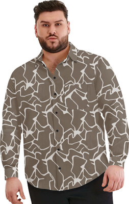 js studio Men Printed Casual Brown Shirt