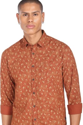 FLYING MACHINE Men Printed Casual Orange Shirt