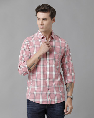 CAVALLO BY LINEN CLUB Men Checkered Casual Pink Shirt