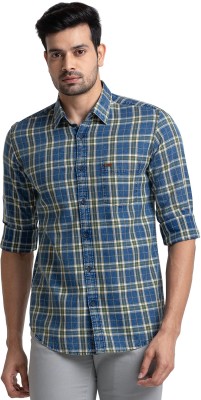 PARX Men Checkered Casual Green Shirt