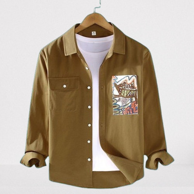 Nortex Men Printed Casual Brown Shirt