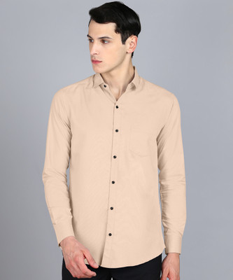 LUQATTI Men Solid Casual Cream Shirt