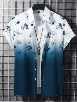 Radha Krishna Fashion Men Printed Casual Blue Shirt