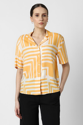 VAN HEUSEN Women Printed Casual White Shirt