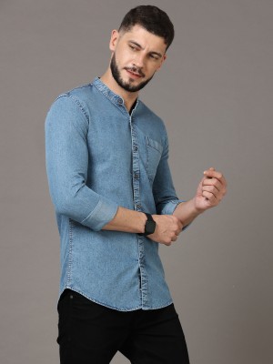 CAZZBA Men Solid Casual Blue Shirt(Pack of 2)