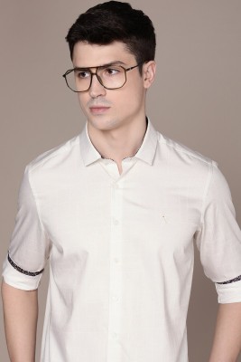 Simon Carter London Men Solid Casual White, Beige Shirt