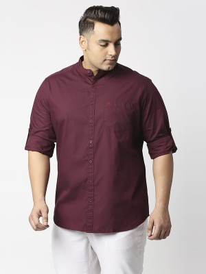 THOMAS SCOTT Men Solid Casual Maroon Shirt