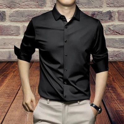 SHREEJI ENTERPRISE Men Solid Casual Black Shirt