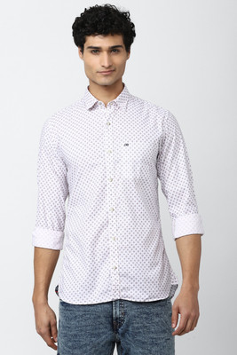PETER ENGLAND Men Printed Casual White, Blue, Red Shirt