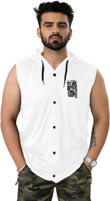BEYOU FASHION Men Graphic Print Casual White Shirt