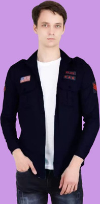 Super Weston Trend Men Solid Casual Dark Blue Shirt