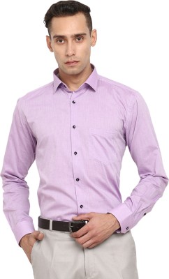 V-MART Men Solid Formal Purple Shirt