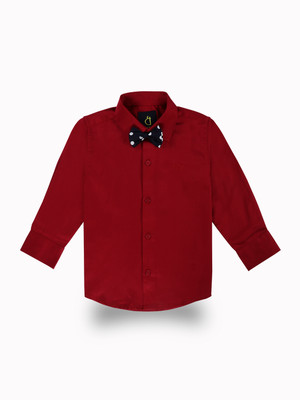 GINI & JONY Baby Boys Solid Casual Red Shirt