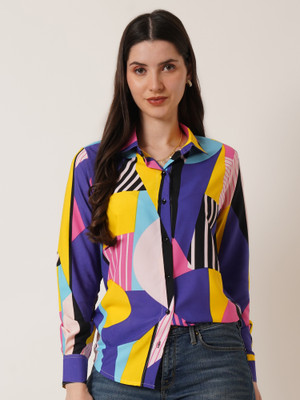 OTABU Women Color Block Casual Multicolor Shirt