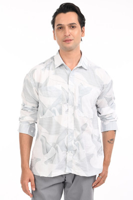 Estilocus Men Printed Casual Green Shirt