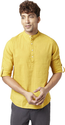 Urban Ranger by Pantaloons Men Solid Casual Yellow Shirt
