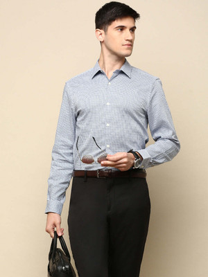 INVICTUS Men Self Design Formal Blue Shirt