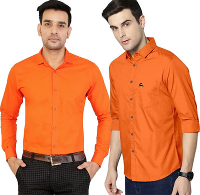 Modernity Men Solid Casual Multicolor Shirt(Pack of 2)