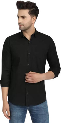 CHEAPSHIRTS Men Solid Casual Black Shirt