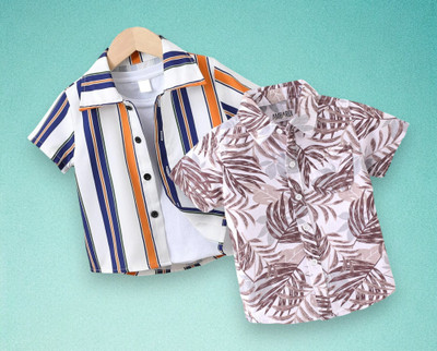 Sparrow ENTERPRISE Boys Printed Casual Multicolor Shirt(Pack of 2)