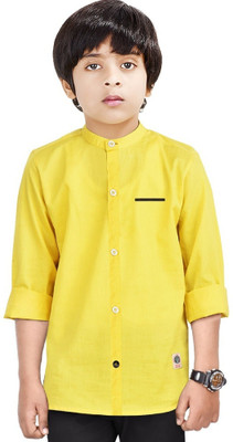 MADE IN THE SHADE Boys Solid Casual Yellow Shirt