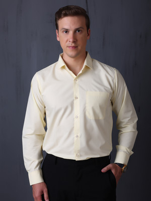 Filohevis Men Solid Formal Yellow Shirt