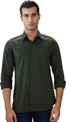 PARX Men Solid Casual Dark Green Shirt