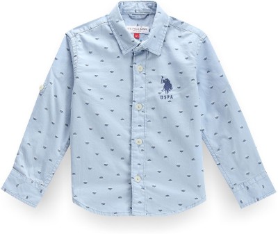 U.S. POLO ASSN. Baby Boys Printed Casual Light Blue, Dark Blue, White Shirt