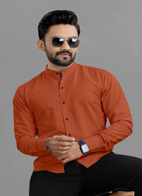 VTEXX Men Solid Formal Yellow Shirt
