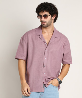 CAMPUS SUTRA Men Printed Casual Pink Shirt