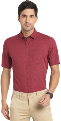 TURTLE Men Printed Formal Maroon Shirt