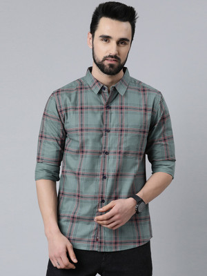 METRONAUT Men Printed Casual Dark Green Shirt