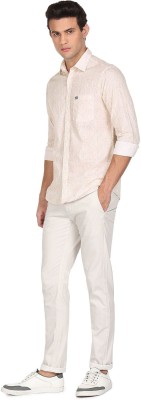 Arrow Sport Men Self Design Casual Beige Shirt