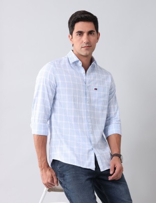 AD by Arvind Men Checkered Casual Blue Shirt