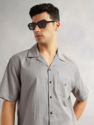 THOMAS SCOTT Men Solid Casual Grey Shirt