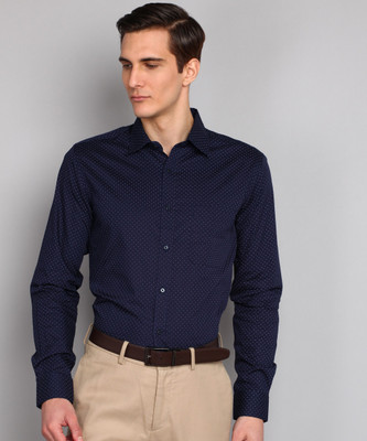 Raymond Men Printed Formal Blue Shirt