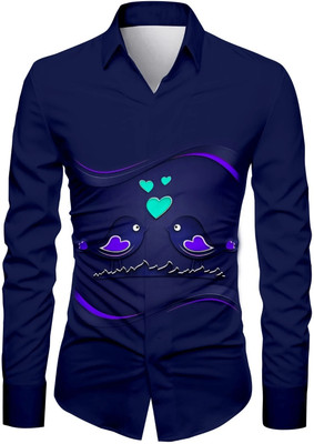 AviraEnterprise Men Printed Casual Blue Shirt