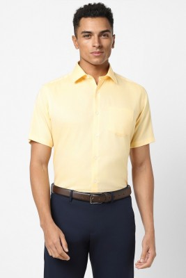 VAN HEUSEN Men Solid Formal Yellow Shirt