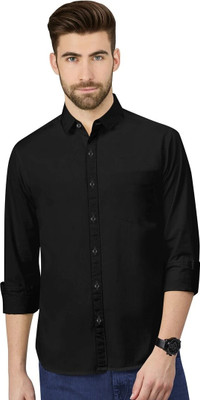 ALVIN ENTERPRISE Men Solid Casual Black Shirt