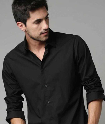 SG GOLDTOUCH Men Solid Casual Black Shirt