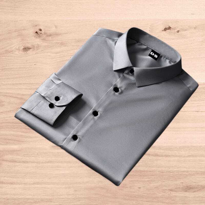 HEJAMAA CREATION Men Solid Casual Grey Shirt