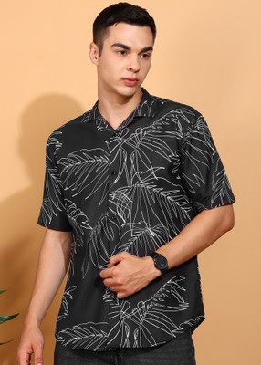 METRONAUT Men Printed Casual Black Shirt