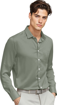 FR Men Solid Formal Grey Shirt